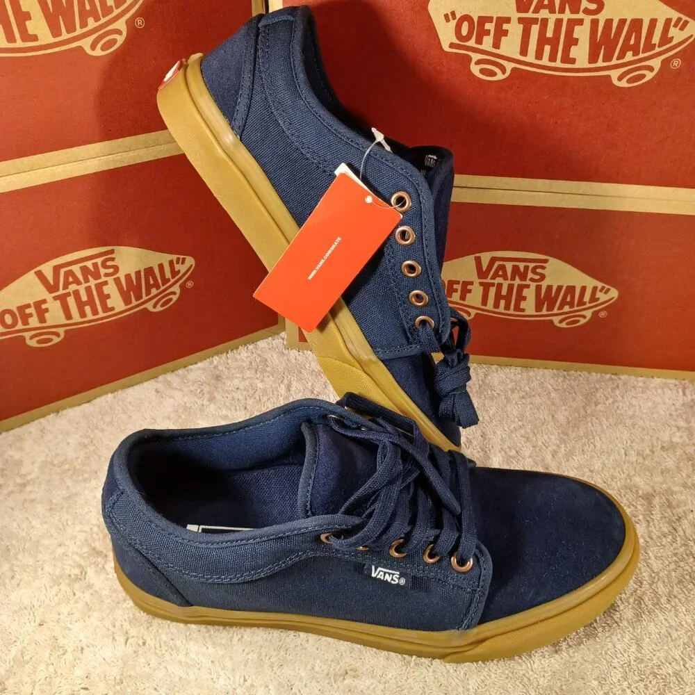 Vans Men's 4.5/Women's 6 Skate Chukka Low Pro Blue Denim/Suede Dark Gum